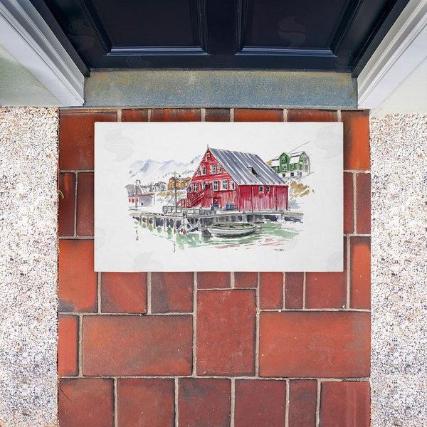 Stupell Industries Tim Coffey | Wanderlust Coastal Dock Non-Woven Door Mat