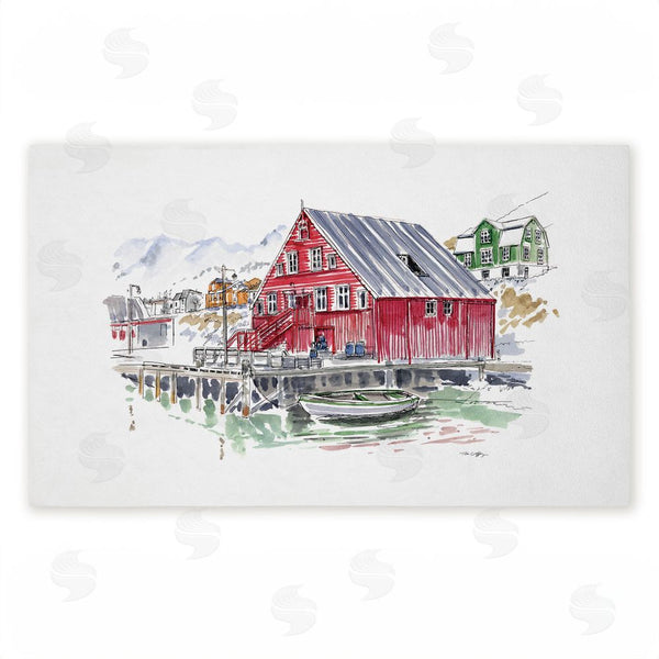 stupell industries Tim Coffey | Wanderlust Coastal Dock Non-Woven Door Mat