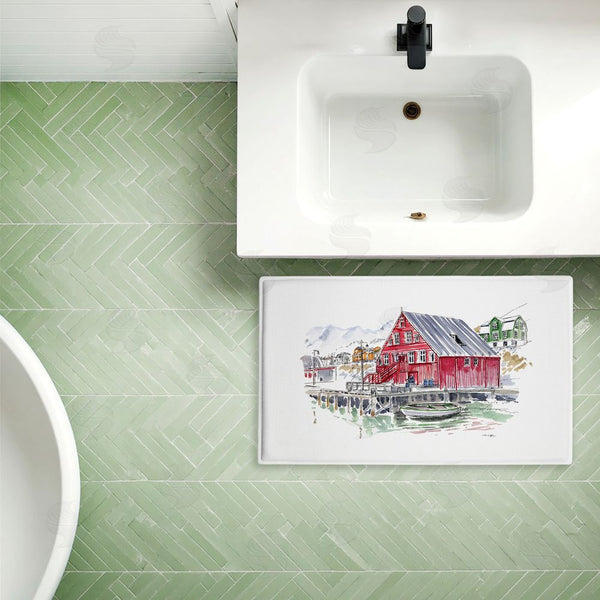 Stupell Industries Tim Coffey | Wanderlust Coastal Dock Plush Bath Mat