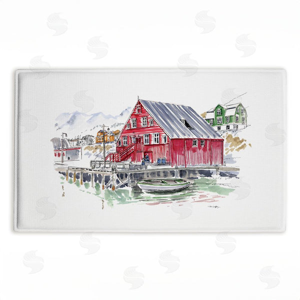 stupell industries Tim Coffey | Wanderlust Coastal Dock Plush Bath Mat