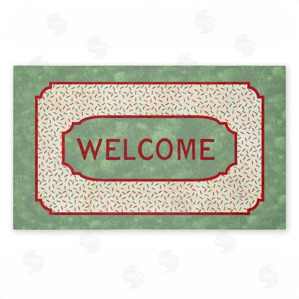 stupell industries Tim Coffey | Welcome Festive Sprinkles Pattern Non-Woven Door Mat