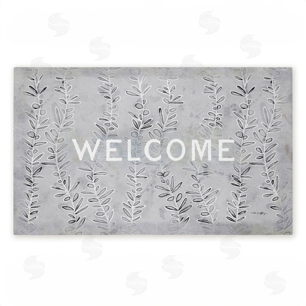 stupell industries Tim Coffey | Welcome Ivy Vine Sprigs Non-Woven Door Mat