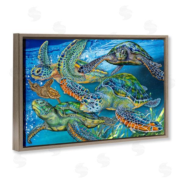 Stupell Industries Tim Jeffs | Tortoise Family Underwater Swim