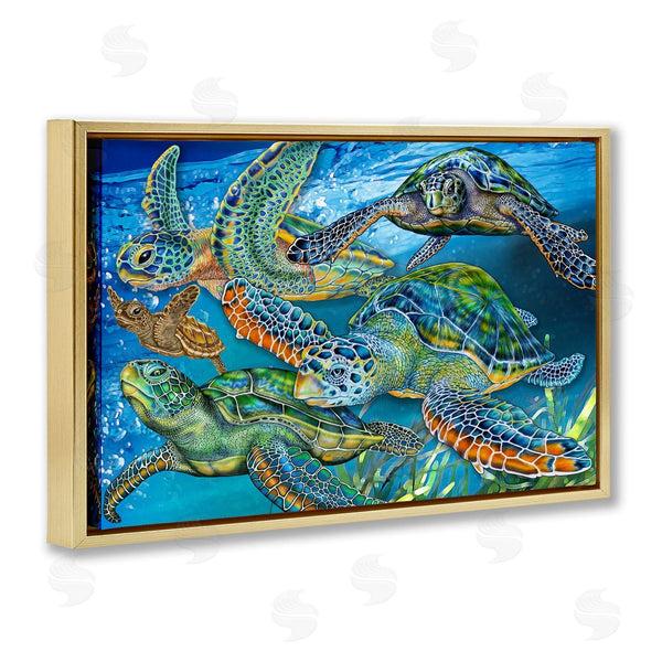 Stupell Industries Tim Jeffs | Tortoise Family Underwater Swim