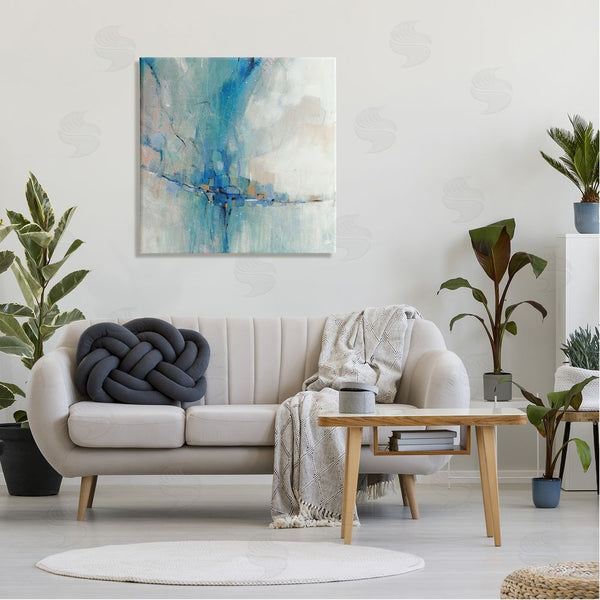 Stupell Industries Tim O'Toole | Abstract Blue Square Shapes Wall Art
