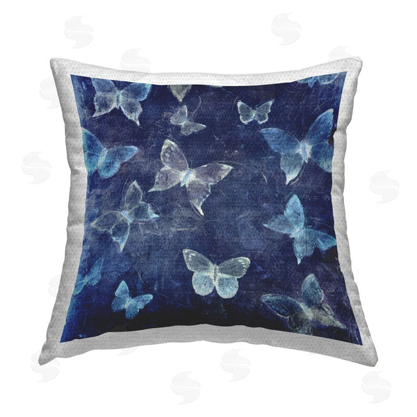 Stupell Industries Tim O'Toole | Abstract Bold Blue Butterflies Printed Throw Pillow