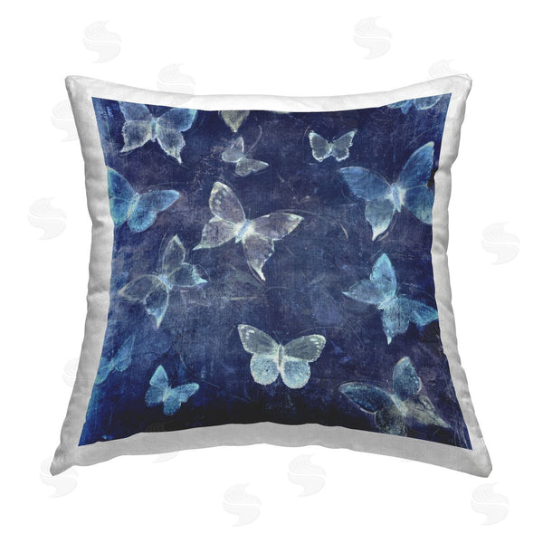 stupell industries Tim O'Toole | Abstract Bold Blue Butterflies Printed Throw Pillow