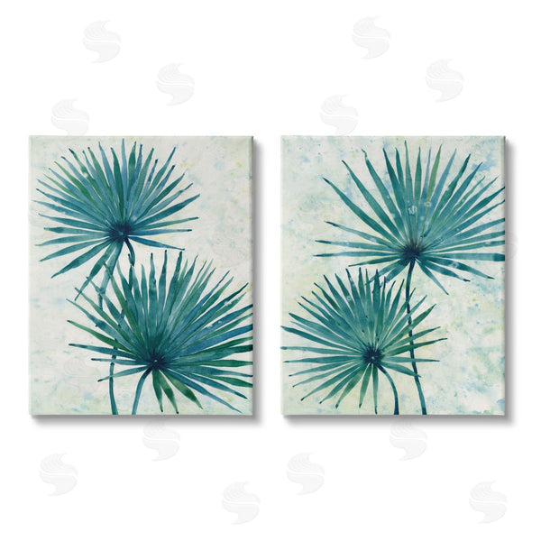 stupell industries Tim O'Toole | Abstract Palm Fans Blue Green Silhouettes Wall Art