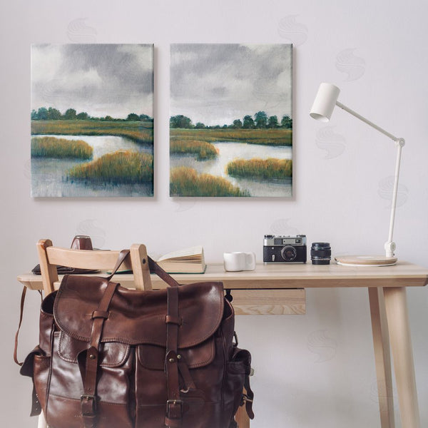 Stupell Industries Tim O'Toole | Grassy Rural Marshland Landscape Wall Art