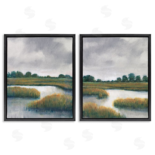 Stupell Industries Tim O'Toole | Grassy Rural Marshland Landscape Wall Art
