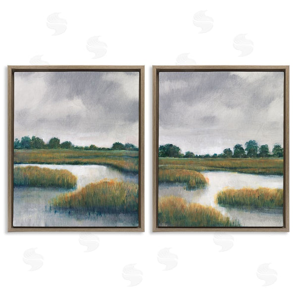 Stupell Industries Tim O'Toole | Grassy Rural Marshland Landscape Wall Art