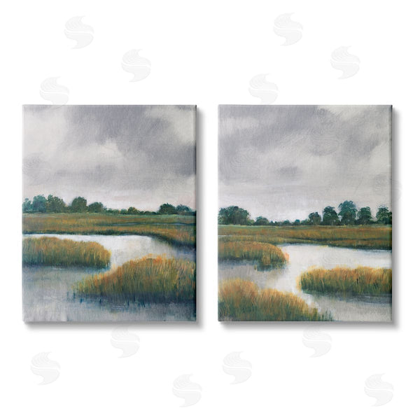 stupell industries Tim O'Toole | Grassy Rural Marshland Landscape Wall Art