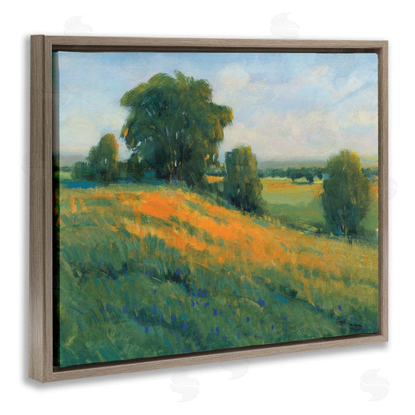 Stupell Industries Tim O'Toole | Green Rolling Hills Blue Poppy Fields Landscapes