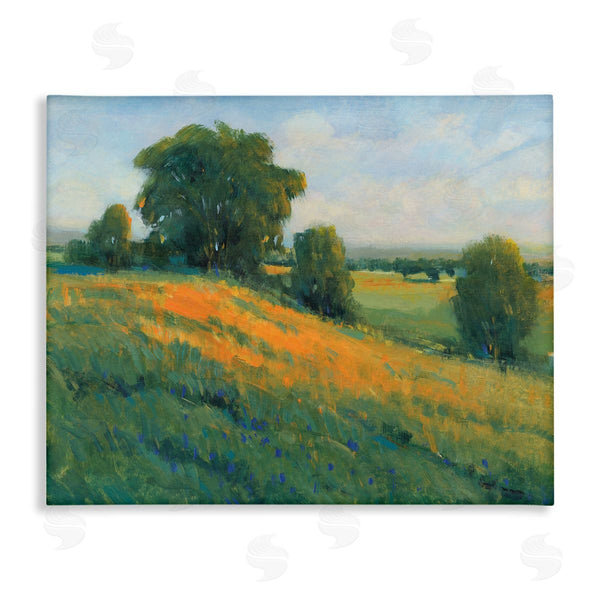 stupell industries Tim O'Toole | Green Rolling Hills Blue Poppy Fields Landscapes