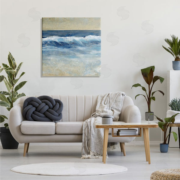Stupell Industries Tim O'Toole | Incoming Beach Tide Contemporary Painting Soft Whitecaps Wall Art