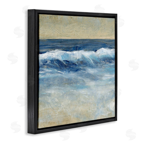 Stupell Industries Tim O'Toole | Incoming Beach Tide Contemporary Painting Soft Whitecaps Wall Art