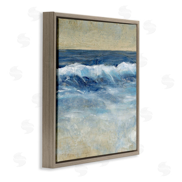 Stupell Industries Tim O'Toole | Incoming Beach Tide Contemporary Painting Soft Whitecaps Wall Art