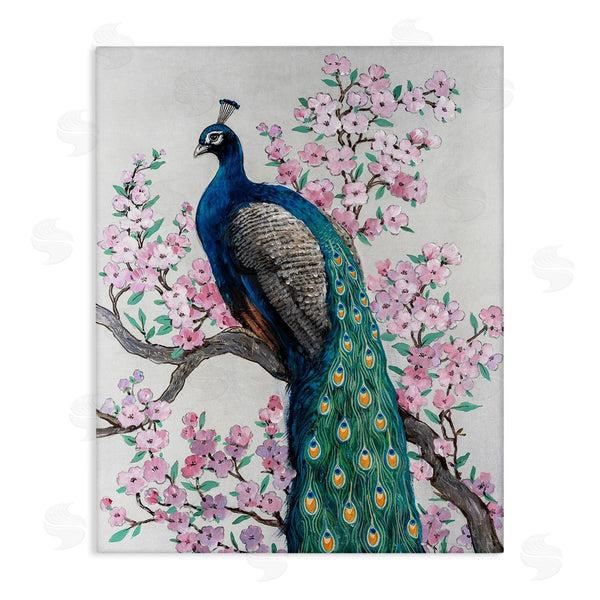stupell industries Tim O'Toole | Peacock & Cherry Blossoms Wall Art