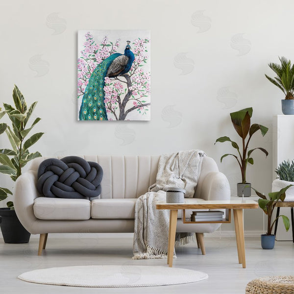 Stupell Industries Tim O'Toole | Peacock Perched On Florals Wall Art