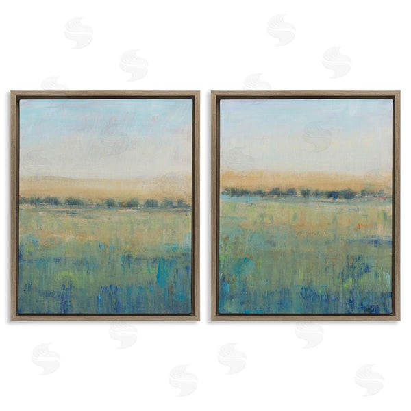 Stupell Industries Tim O'Toole | Sunset Open Meadow Soft Green Floral Field Wall Art