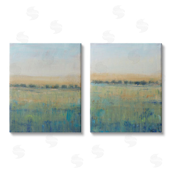 stupell industries Tim O'Toole | Sunset Open Meadow Soft Green Floral Field Wall Art