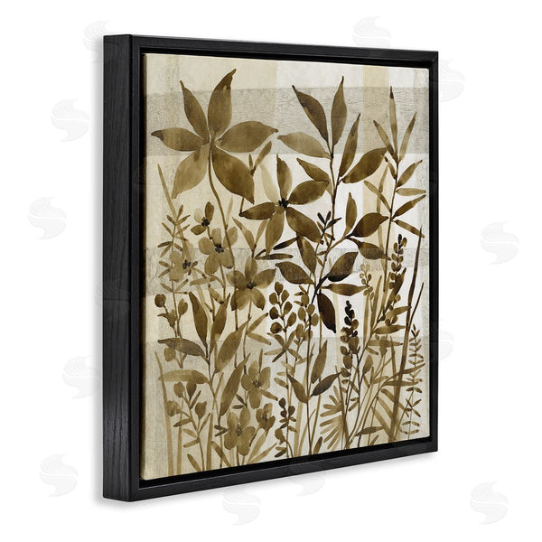 Stupell Industries Tim O'Toole | Vintage Wildflower Field Abstraction Brown Tan Plaid Wall Art