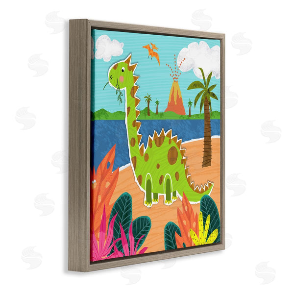 Stupell Industries Tina Finn | Dinosaur On Beach Wall Art