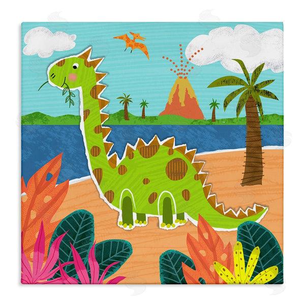 stupell industries Tina Finn | Dinosaur on Beach Wall Art