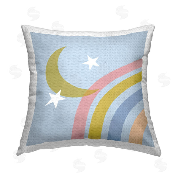 Stupell Industries Tina Finn | Rainbow And Moon Shape Printed Throw Pillow