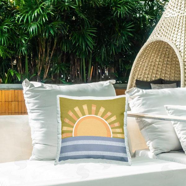 Stupell Industries Tina Finn | Rising Sun Over Ocean Printed Throw Pillow