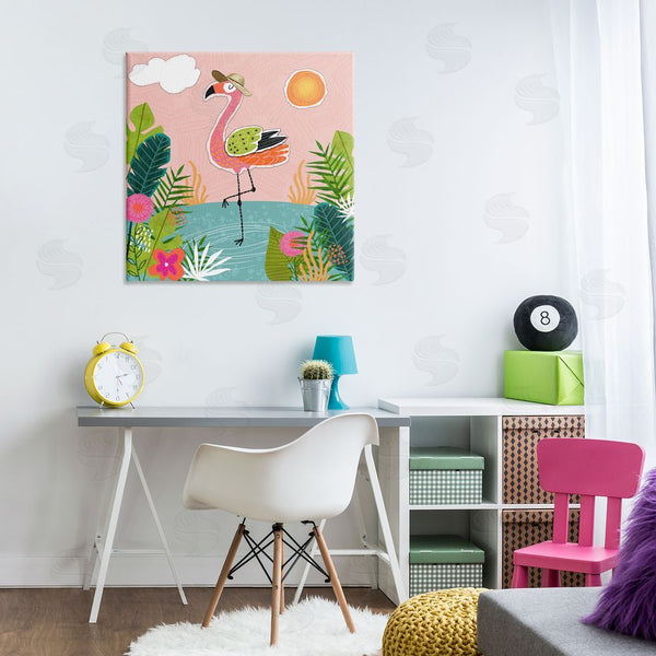 Stupell Industries Tina Finn | Tropical Flamingo Pond Wall Art