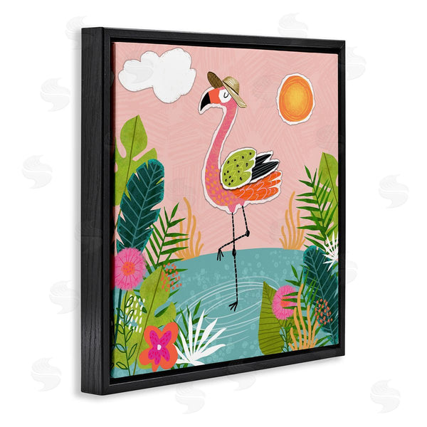 Stupell Industries Tina Finn | Tropical Flamingo Pond Wall Art