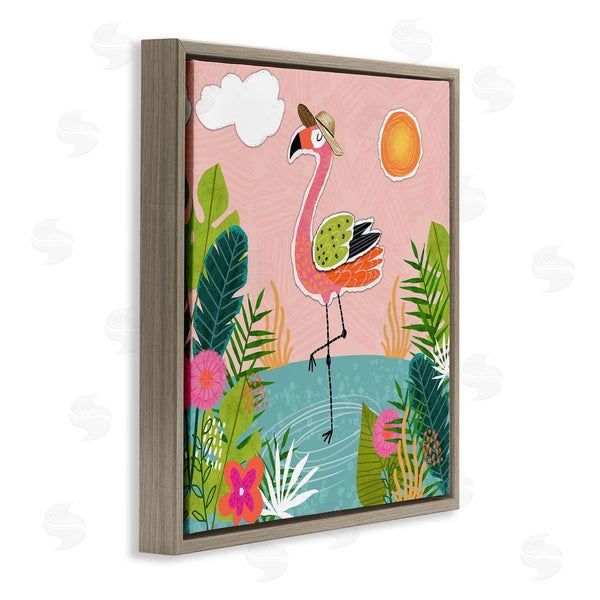 Stupell Industries Tina Finn | Tropical Flamingo Pond Wall Art