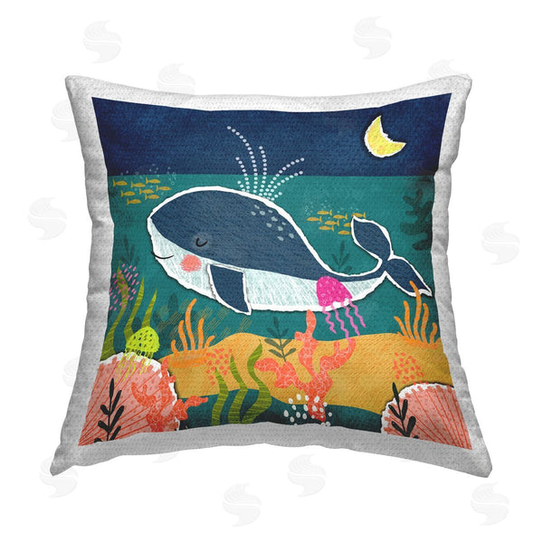 Stupell Industries Tina Finn | Whale At Nighttime Printed Throw Pillow