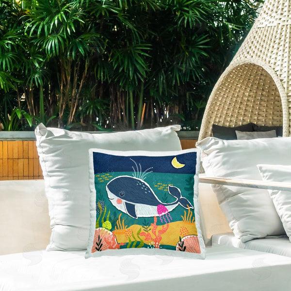 Stupell Industries Tina Finn | Whale At Nighttime Printed Throw Pillow