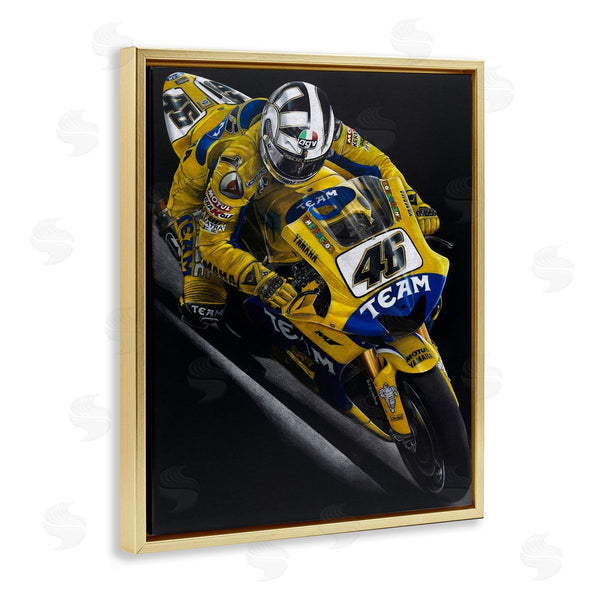 Stupell Industries Todd Strothers | Motorcycle Racer Yellow Uniform