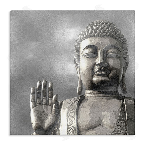 stupell industries Tom Bray | Buddha Inspired Portrait Greyscale Eastern Figure Wall Art