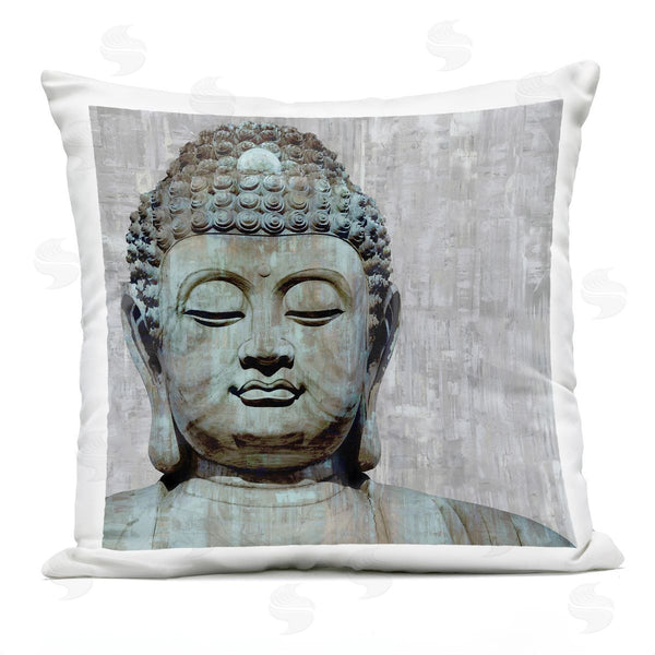 Stupell Industries Tom Bray | Buddha Meditating Figure Closed Eyes Concentration Printed Throw Pillow