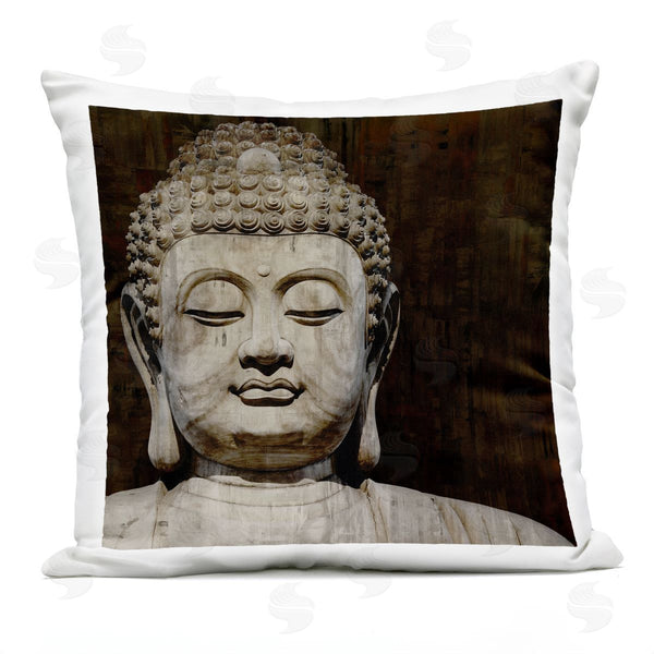 Stupell Industries Tom Bray | Calm Buddha Spiritual Shrine Figure Portrait Printed Throw Pillow
