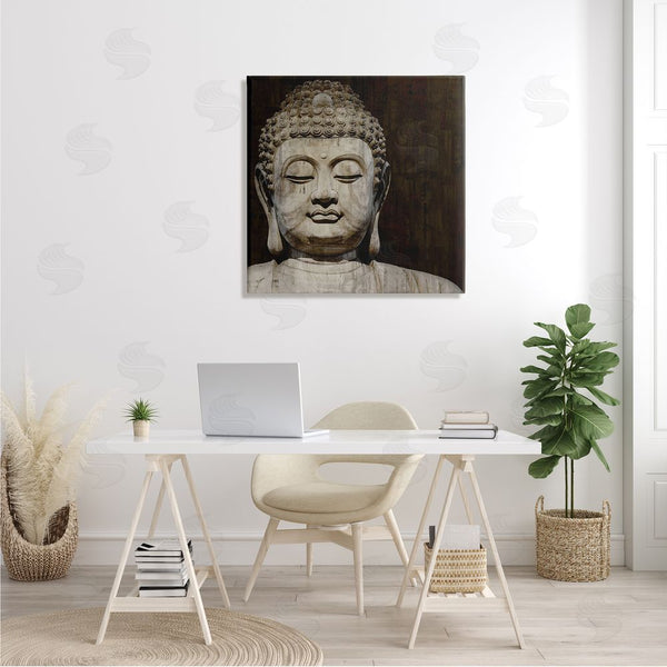 Stupell Industries Tom Bray | Closed Eye Buddha Shrine Figure Portrait Wall Art