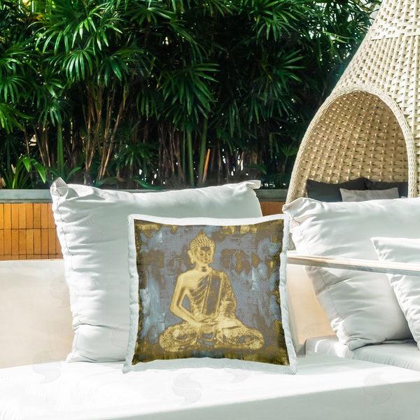 Stupell Industries Tom Bray | Muted Earthy Buddha Abstract Printed Throw Pillow