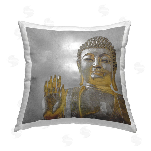 stupell industries Tom Bray | Sacred Buddha Religious Zen Printed Throw Pillow