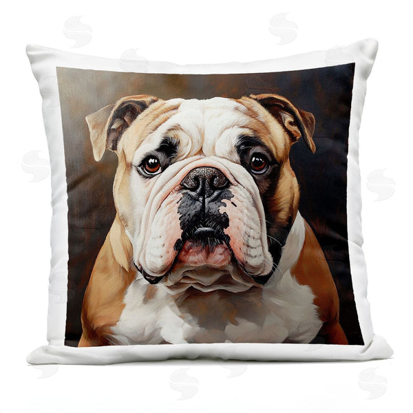 Stupell Industries Tom Crehan | Stoic Bulldog Portrait Printed Throw Pillow
