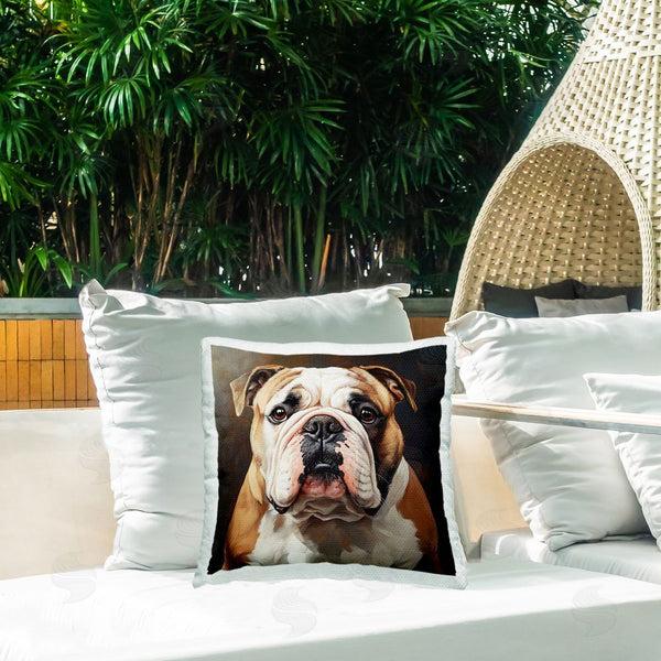 Stupell Industries Tom Crehan | Stoic Bulldog Portrait Printed Throw Pillow