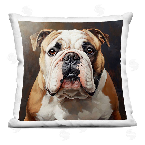 stupell industries Tom Crehan | Stoic Bulldog Portrait Printed Throw Pillow