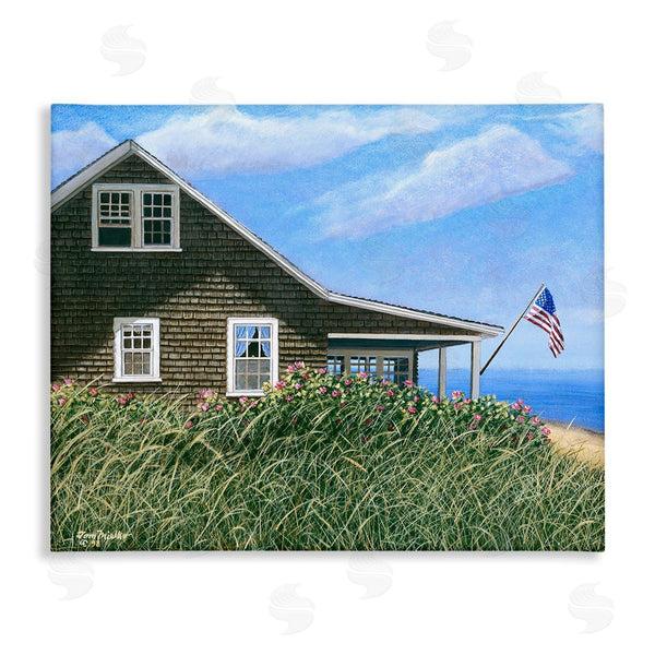 stupell industries Tom Mielko | Cape House with Flag Wall Art