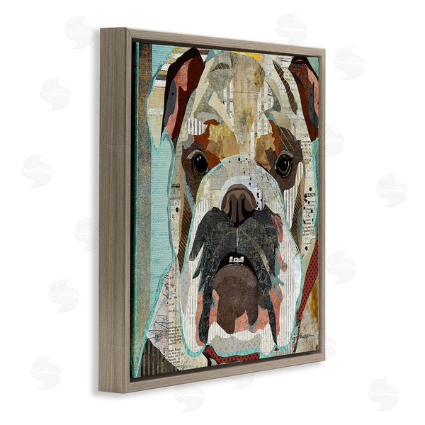 Stupell Industries Traci Anderson | Bulldog Pet Portrait Text Collage Wall Art