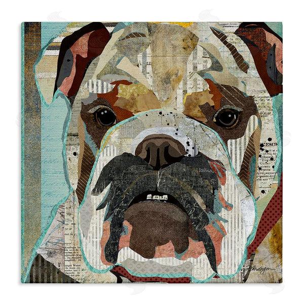 stupell industries Traci Anderson | Bulldog Pet Portrait Text Collage Wall Art