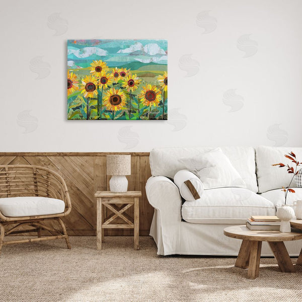 Stupell Industries Traci Anderson | Collaged Sunflower Field Abstract Layered Ephemera Meadow Wall Art