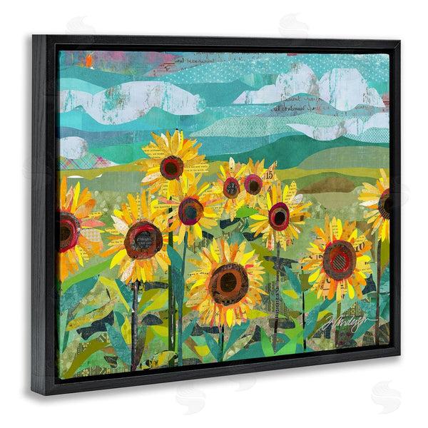 Stupell Industries Traci Anderson | Collaged Sunflower Field Abstract Layered Ephemera Meadow Wall Art
